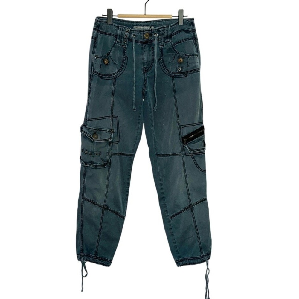 Anthropologie Marrakech Cargoβ Jogger Pants SZ 25 Charcoal Ankle Tie